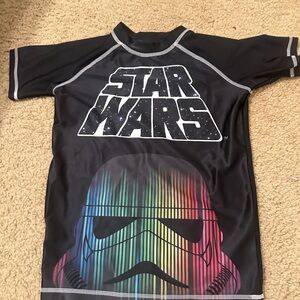 Star Wars Kids Swim Shirt - Black with Rainbow Stormtrooper